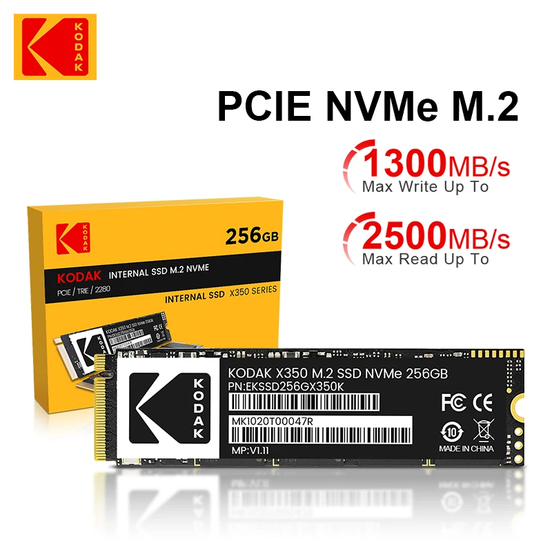 2pcs Kodak SSD PCIe NVME Gen3 x4 m.2 ssd hard drive 2500MB/S 256GB 512GB 1TB Internal Solid State Hard Disk laptops Desktop