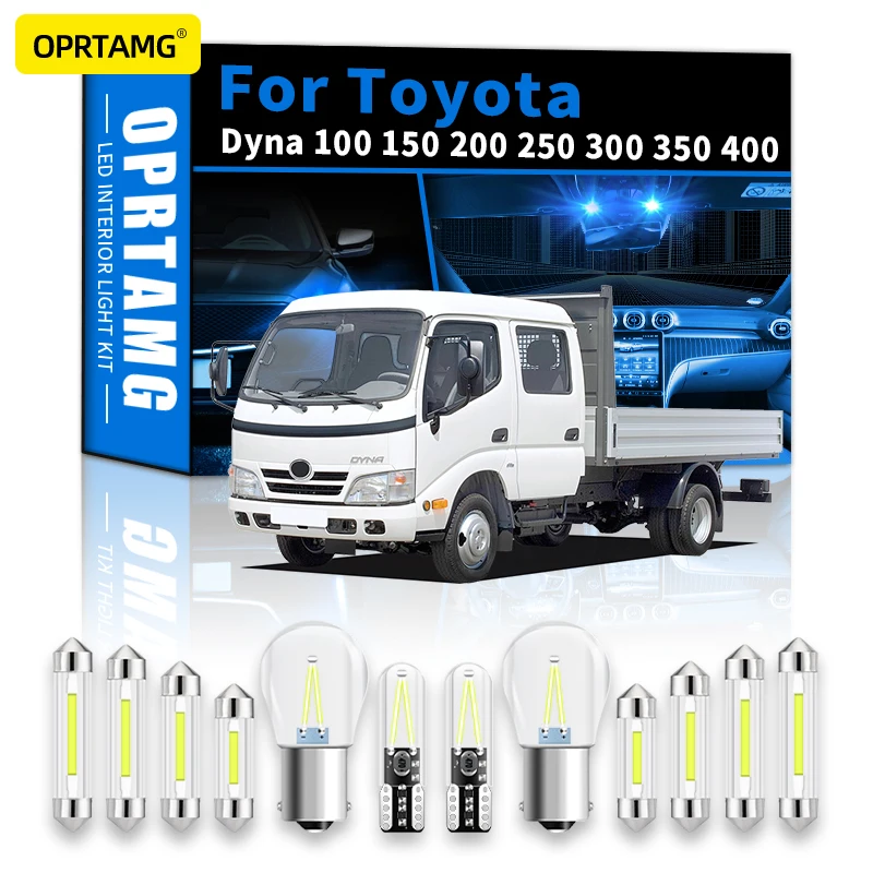 

Внутренние светодиодные лампы OPRTAMG Canbus светодиодный Toyota Dyna 100 150 200 250 300 350 400 2000-2022 T10 1156 c5w, аксессуары для чтения