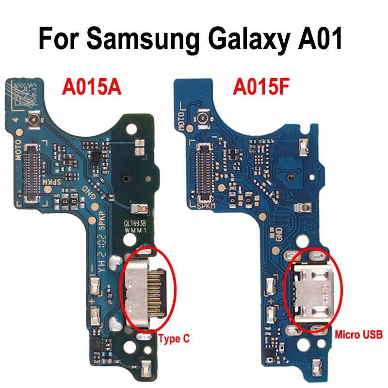 Плата зарядная A015 для Samsung A01, разъем для Micro USB зарядного устройства, гибкий кабель A015F A015A, микрофон, гибкий кабель