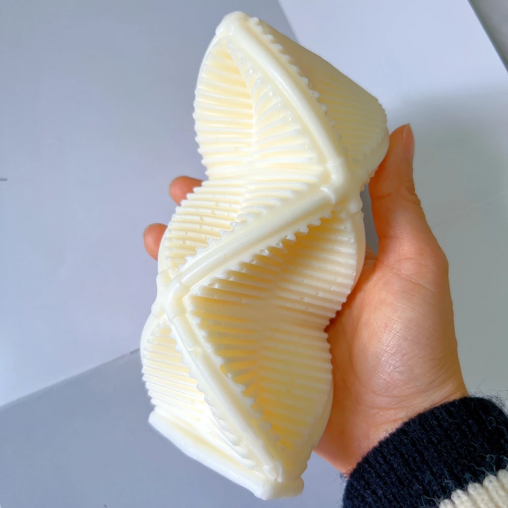 

Creative Geometric Stair Shape Candle Mold Stripe Wave Twirl Spiral Step Silicone Mould Home Decoration Gift Soy Wax Molds