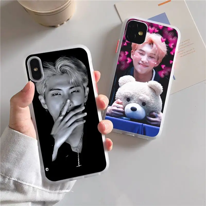 

Bangtan Boys RM Namjoon Kim Phone Case For iphone 13 12 11 xr xs x 7 8 pro max Plain Soft TPU Silicone Clear Case Cover