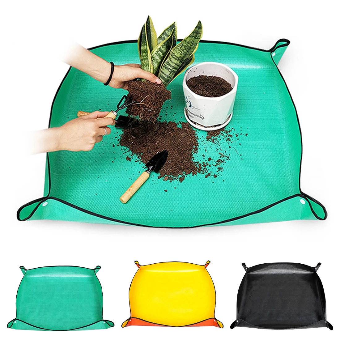 

32/50cm Foldable Square Thicken PE Gardening Mat Home Garden Accessories Waterproof Transplanting Plant Tool Plant Potting Mat