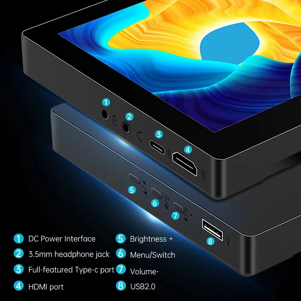 10 3-дюймовый сенсорный монитор с длинным экраном 1920x720 IPS Портативный экран для