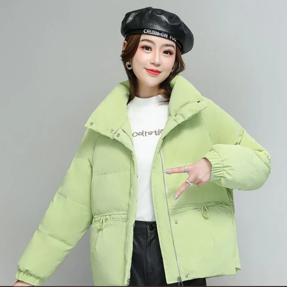 

Beardon 2022 Winter Women's Down Cotton Jacket Short Korean Style Loose Fashion Stand Collar Thickened Warm Parkas Cotton Coat
