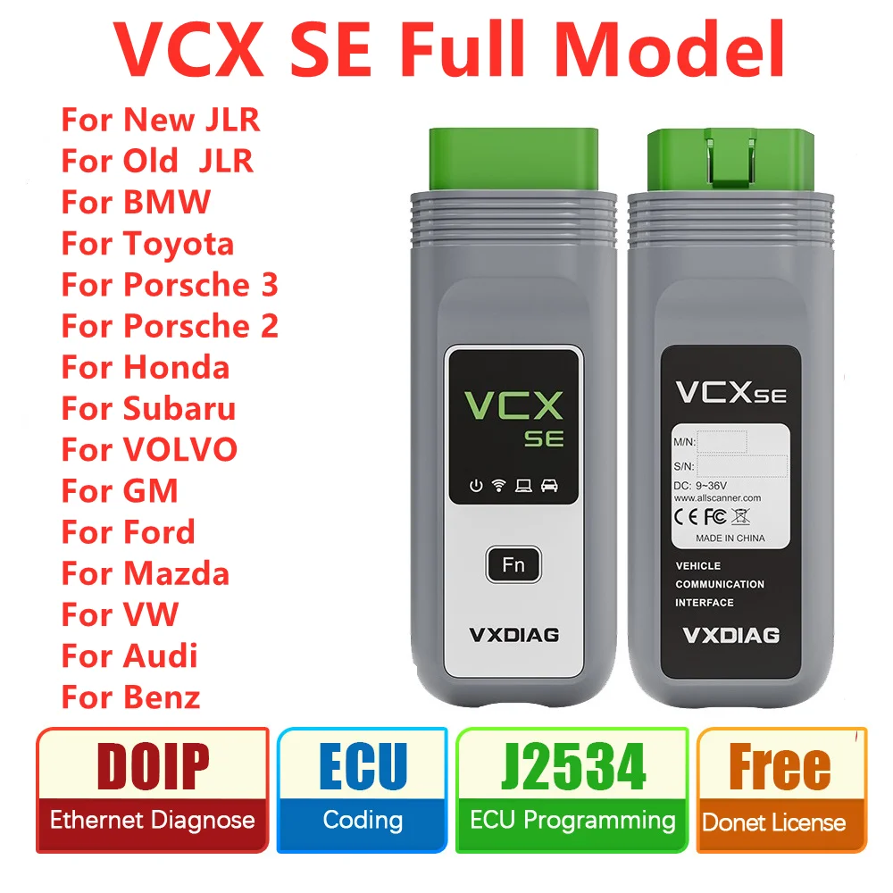 Автомобильный диагностический сканер VXDIAG VCX SE, модель OBD2, J2534, для JLR, Porsche, Benz, BMW, VW, VOLVO, GM, Ford, Mazda
