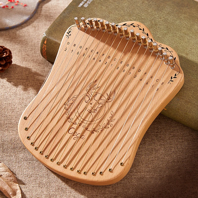 New Kalimba 17 Tone Fingerstyle Harp Lyre Music Instruments 17 Strings Portable Mini Guzheng Creative Beginner Thumb Piano Gifts