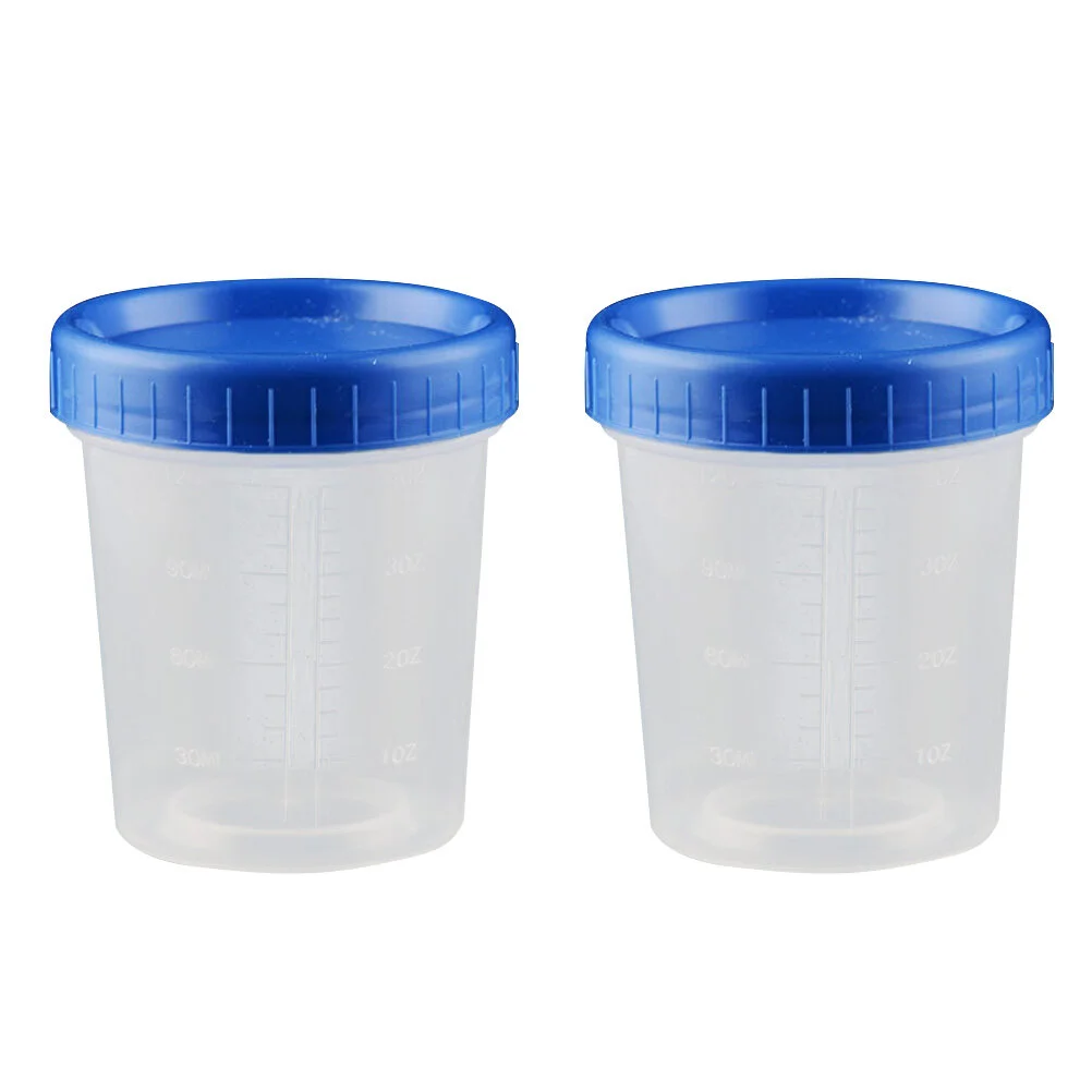 

25pcs 120ml Disposable Plastic Measuring Cups with Lid Transparent Specimen Cup