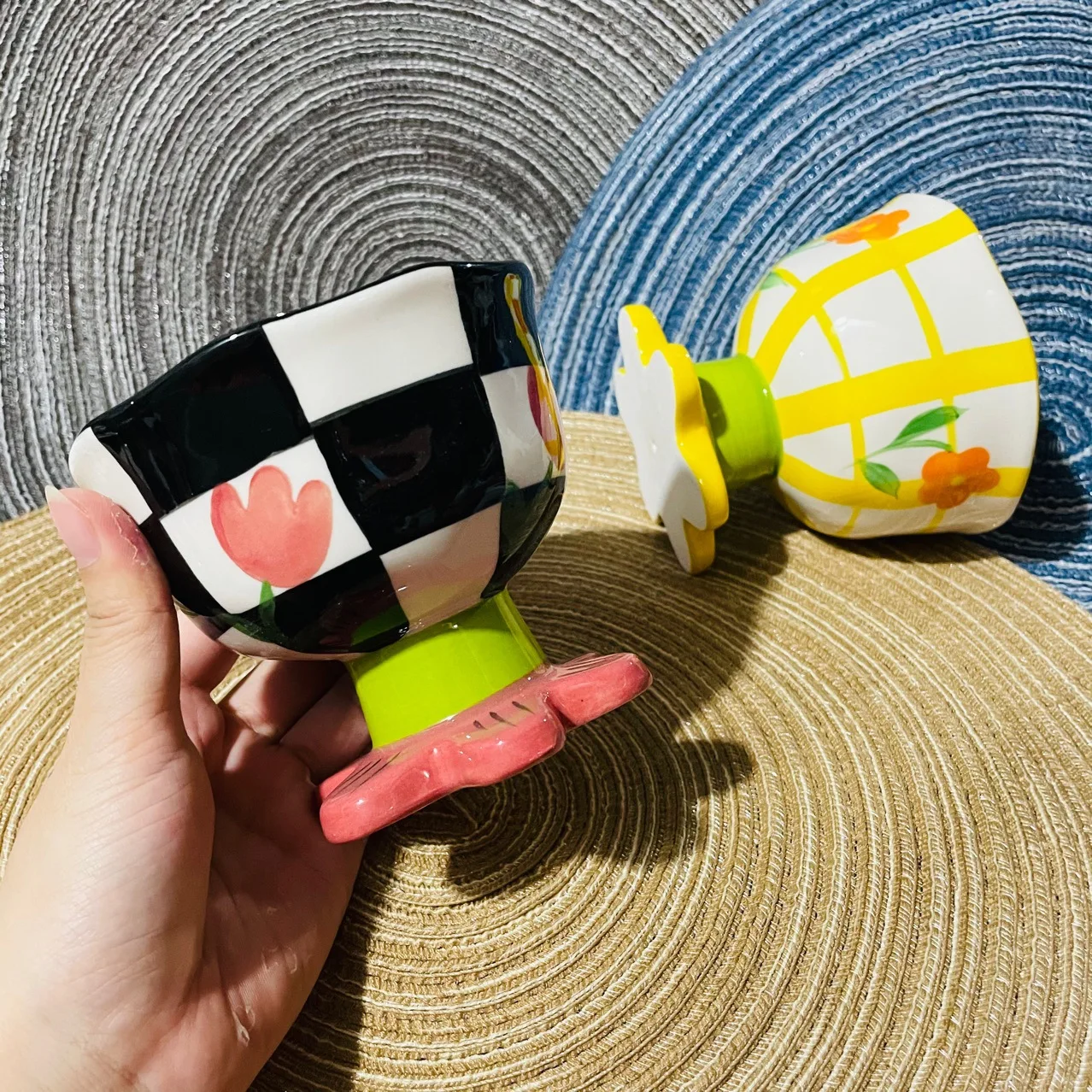 Креативная керамическая кружка с 3D цветами 240 мл