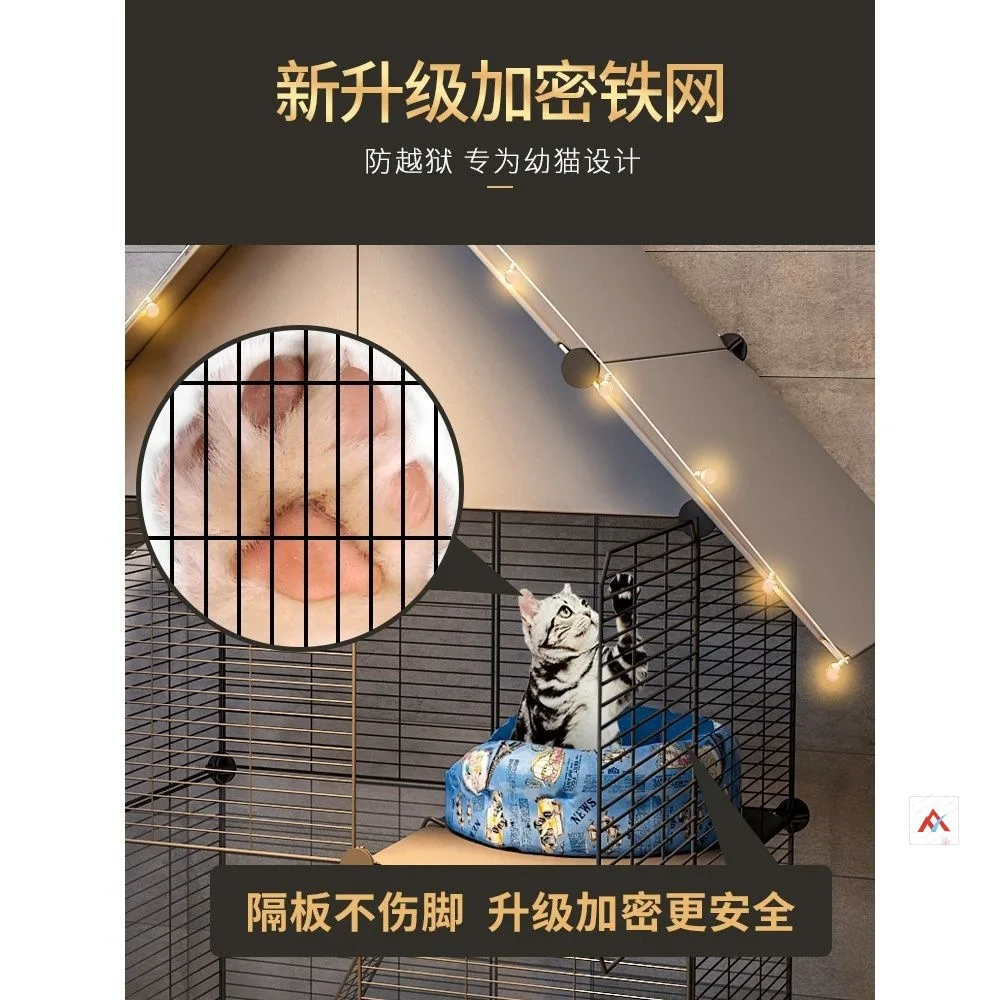 

~ Cage Cage Home Indoor Super Large Free Space Apartment Small Cat Litter Two-Story Kitten Cat Cat House Away