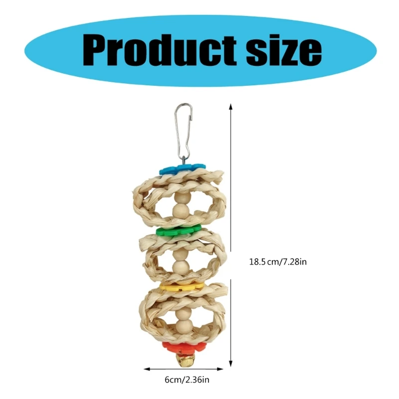 Птица жевательная игрушка тканые бусины из кукурузной шелухи для жевания зубов
