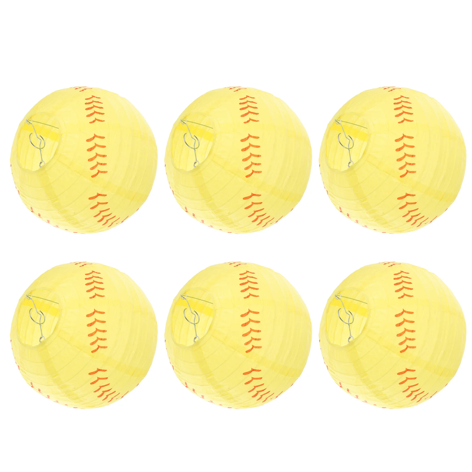 

6pcs Baseball Hanging Lantern Decoration Baseball Paper Lantern for Festival