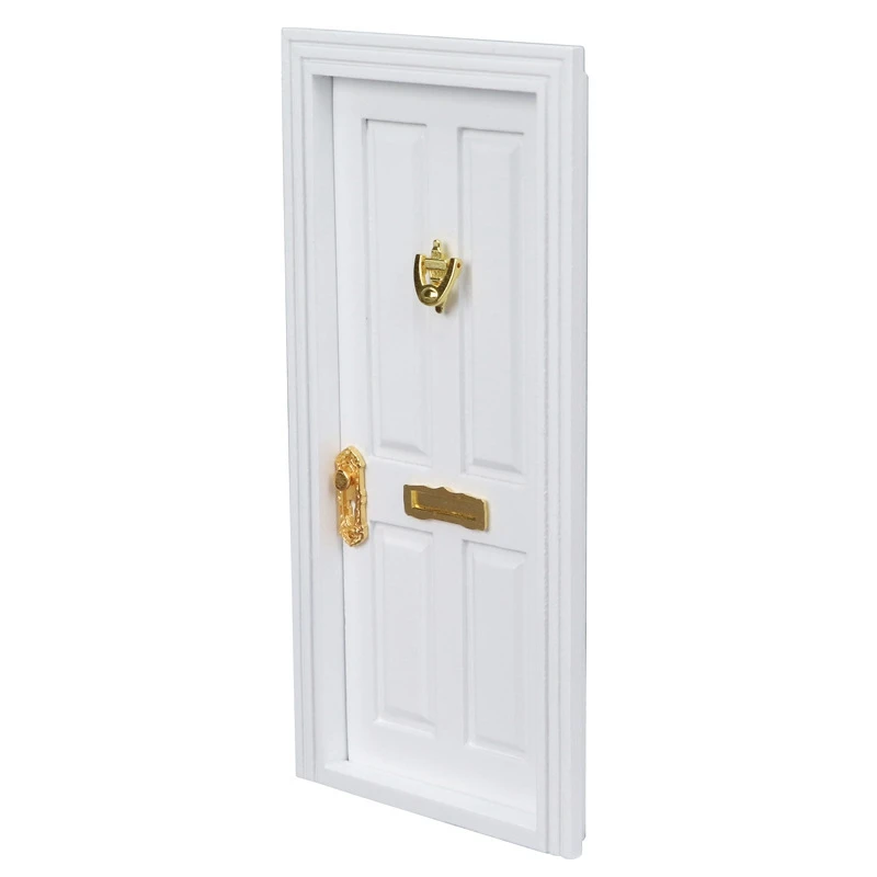 

1/12 Mini Dollhouse Door Wooden External 4-Pane Single For Dollhouse Decoration Kitchen Bedroom For Front Door