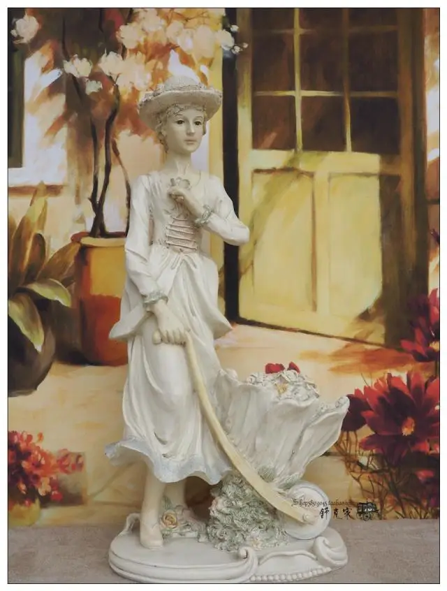 

EUROPEAN-STYLE FRENCH ELEGANT LADY RESIN RETRO MAKING OLD ORNAMENTS HOME DECORATION PRODUCTS