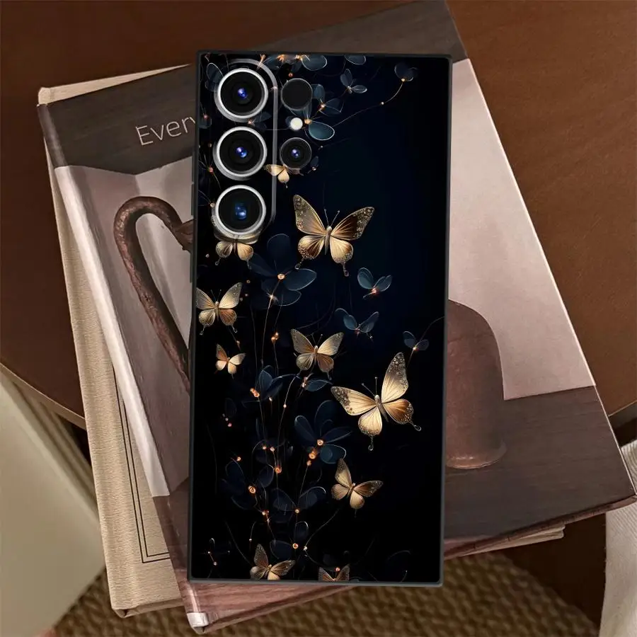 Фото Чехол для телефона Golden Butterfly Funda для Samsung Galaxy S26 Ultra S10 S9 Note 20 8 9 10 S20 Ultra S24 S21 FE S25 Plus S23 №4