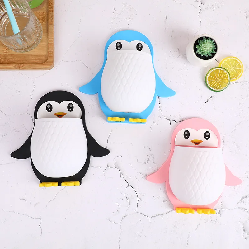 

New Penguin Shelf Makeup Tool Organizer Toilet Toothbrush Headbed Mobile Phone Wall Hanging Storage Rack