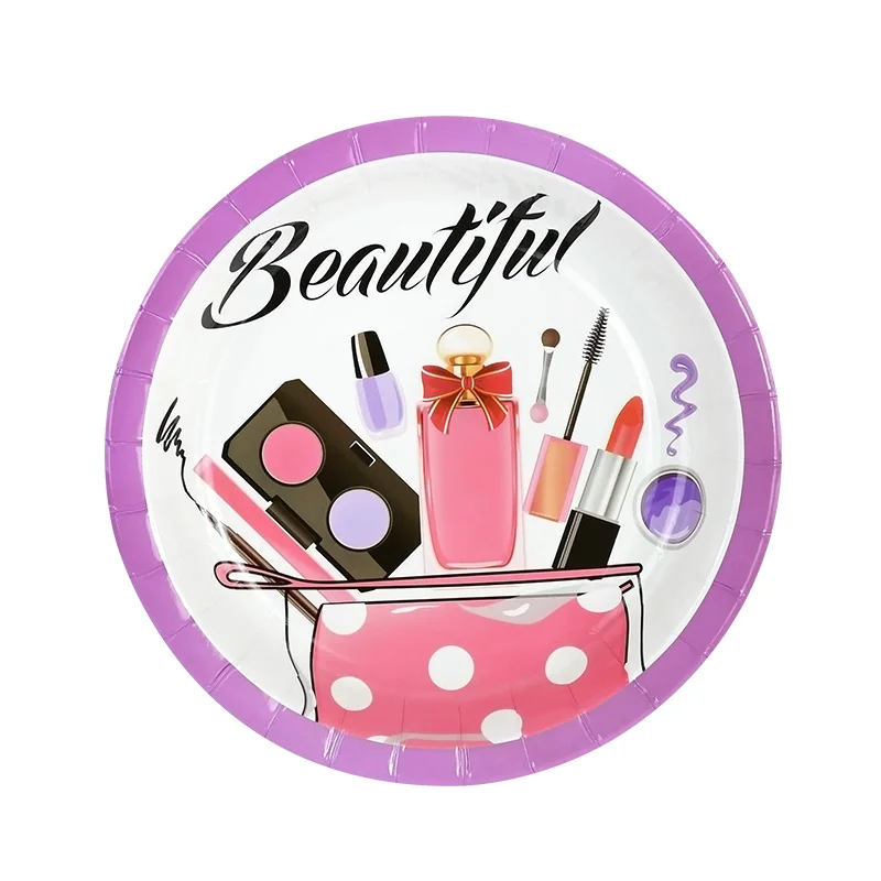 Одноразовая посуда для спа макияжа вечеринки косметическая тема красоты тарелка