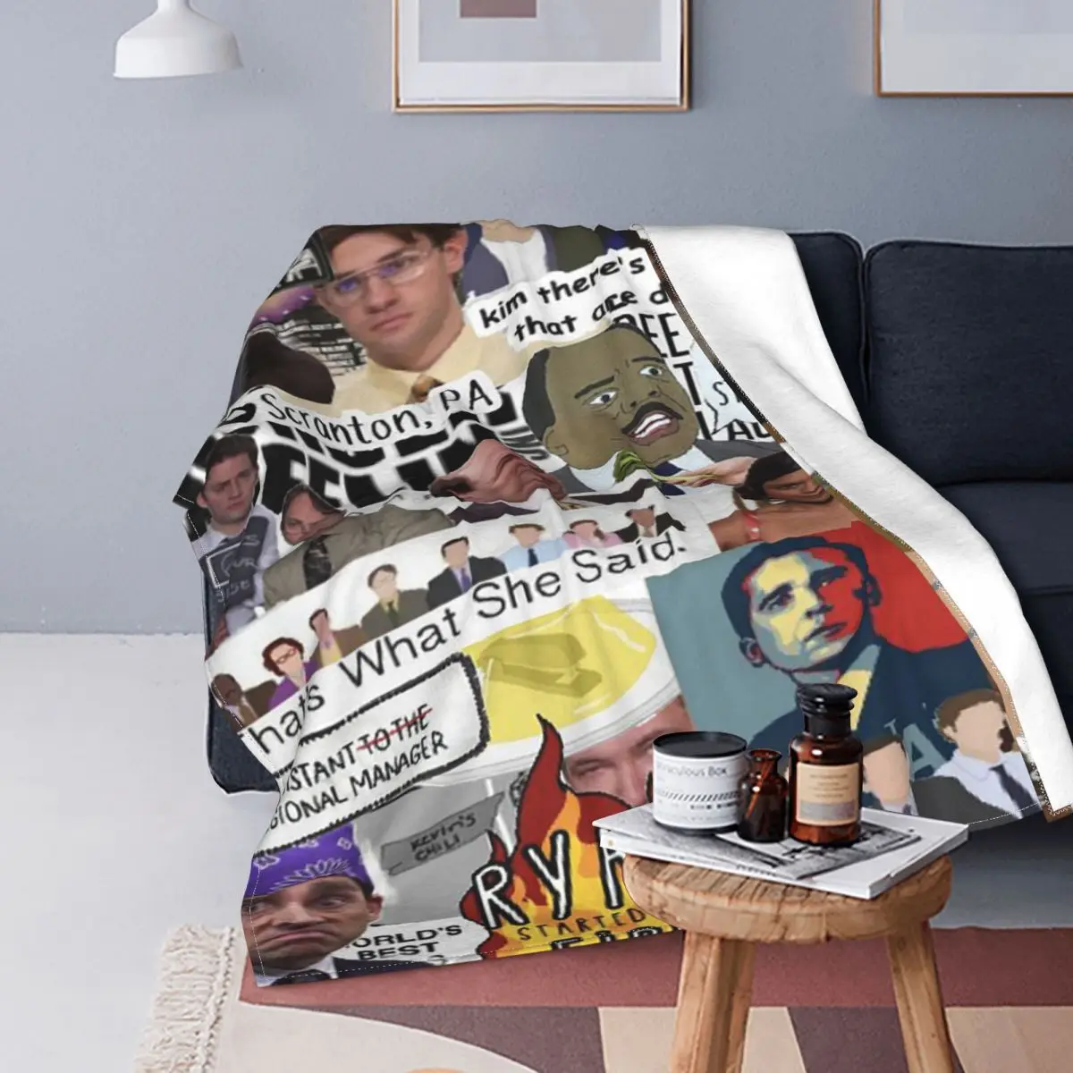 

Клетчатое офисное одеяло, чехол для дивана, флисовое всесезонное Подарочное мягкое одеяло с коллажем, постельное белье, ковер для спальни
