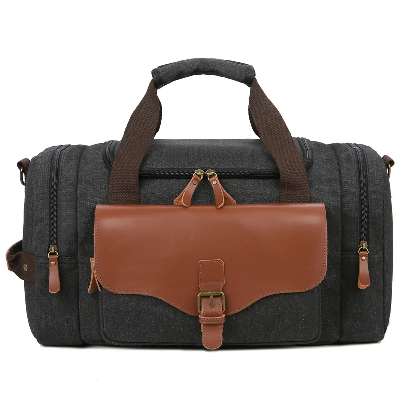 Men Large Capacity Canvas Multifunction Leather Bags Carry o