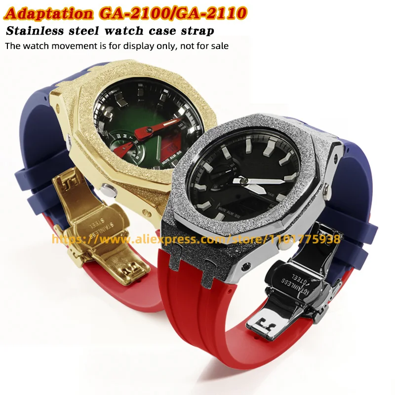 

New GA-2100 Stainless Steel Case Strap for Casio G Shock GA-2110 Replacement Accessory Set