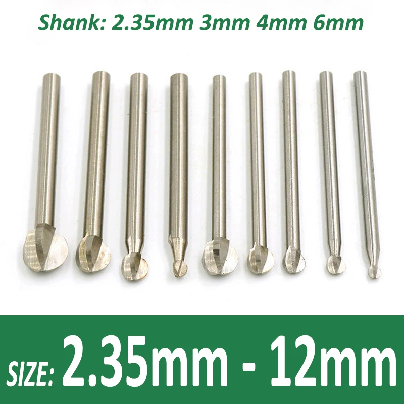 

1 шт. 2,35 мм-12 мм Фреза для деревообработки из быстрорежущей стали метрический шариковый нож 3-острый хвостовик 2,35/3/4/6 мм для гравировки по дереву