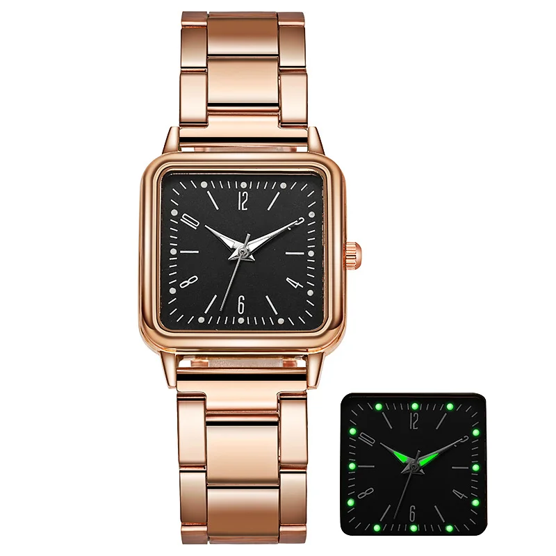 2023 New Luminous Digital Watches Temperament Men's and Women's Steel Strap Square Watch Fashion Casual Business Quartz Watch enlarge