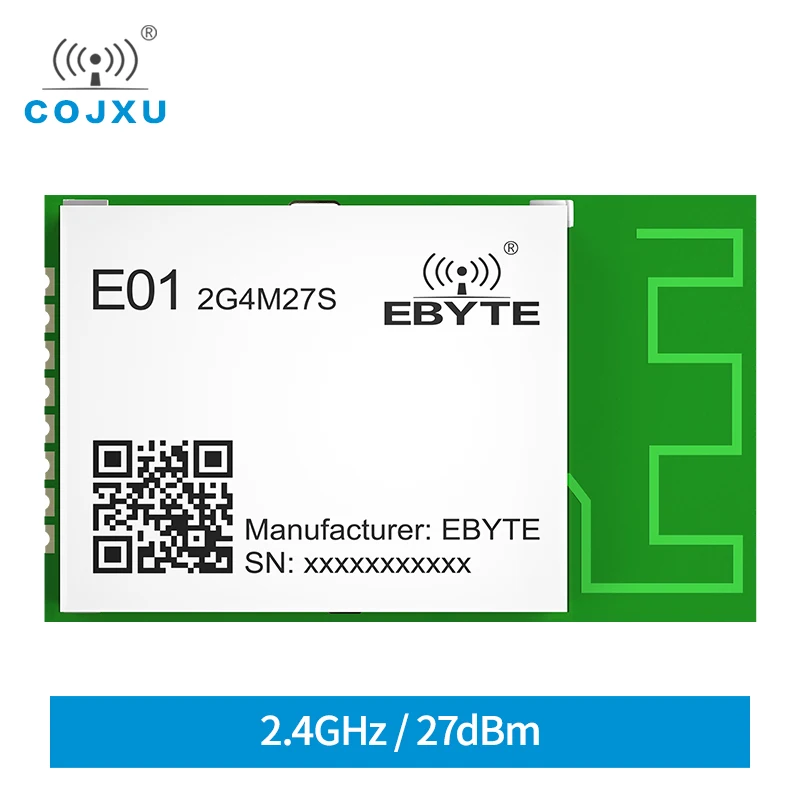 

Nordic nRF24L01P Wireless RF Module 2.4GHz 27dBm 500mw 2200m Range PCB Antenna SMD SPI E01-2G4M27S Wireless Transmitter Receiver