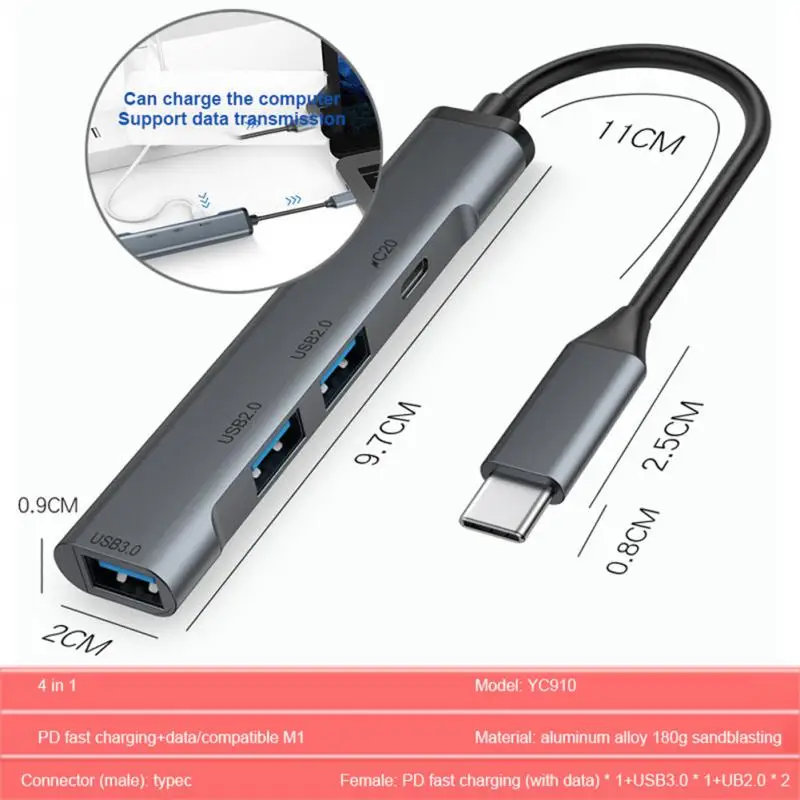 

Док-станция Usb 100 Type-c 4 в 1, Вт, 5 Гбит/с