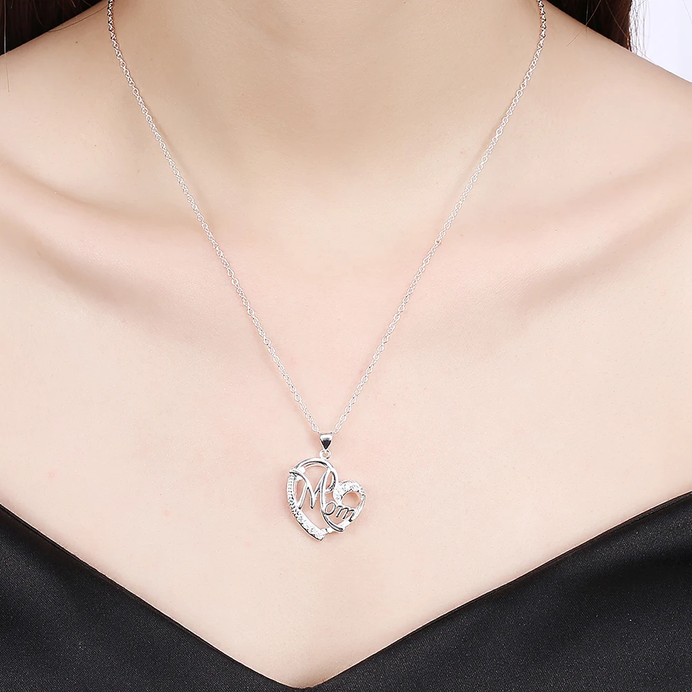 

925 sterling Silver Zircon Heart Pendant Necklace For Women Luxury Fashion Party Wedding Accessories Jewelry Gifts