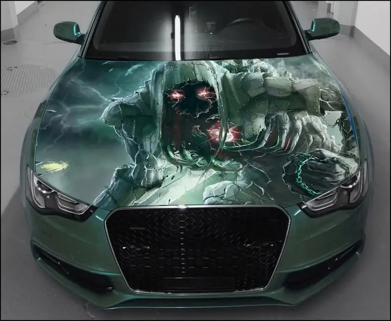 

Death Car Hood Wrap Full Color Vinyl Decal Dark Creature Sticker