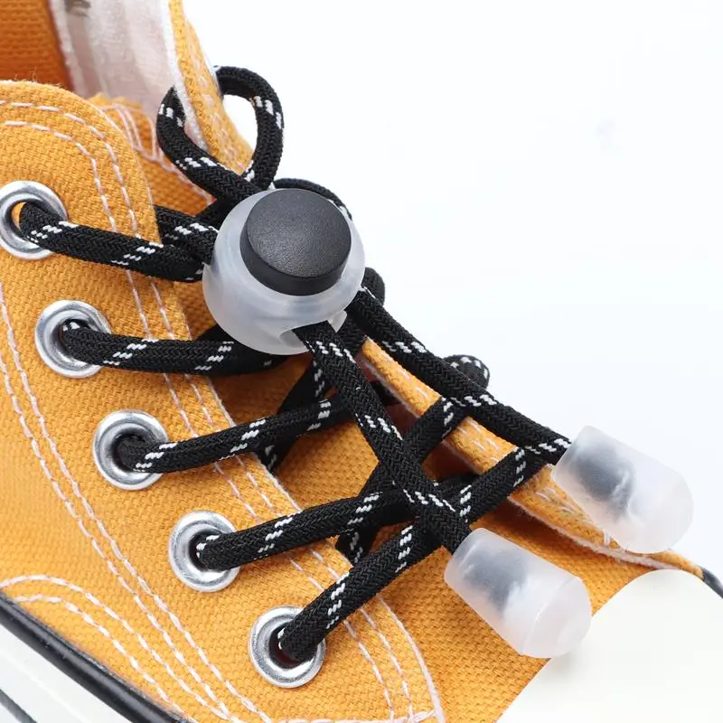 

No tie Shoe laces Spring Lock Shoelaces Without ties Elastic laces Sneakers Kids Adult Round Shoelaces Rubber Bands for Shoes