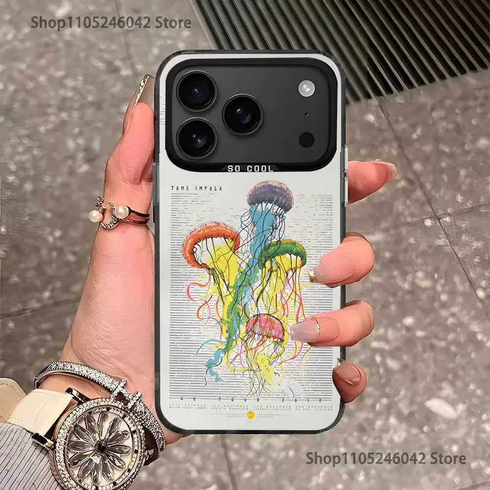 Фото Чехол Tame Impala Psychedelic Art для iPhone 17, 16, 15, 14, 13, 12, 11, Pro, MAX, Plus, черный, противоударный, матовый, в стиле Candy №4