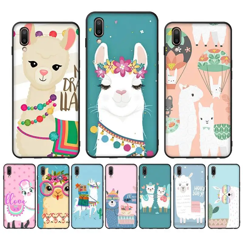 

Llama Llama cute Phone Case Case For Oppo Reno Realme C3 6Pro Cover For vivo Y91C Y17 Y19 Funda Capa