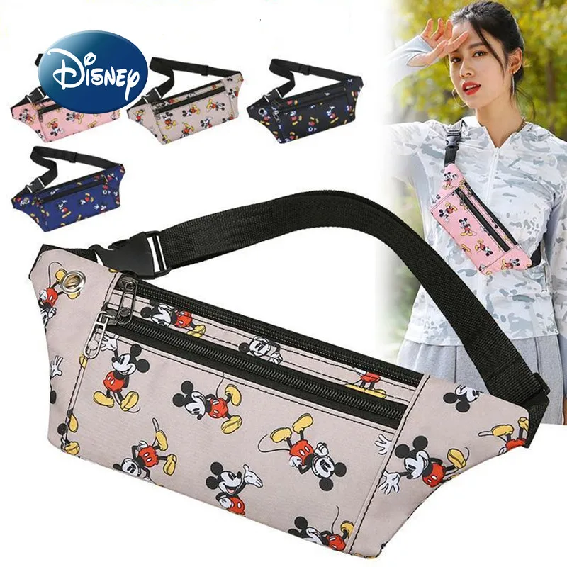 Disney-Bolso de cintura de Mickey para mujer, bolsa de pecho de alta...