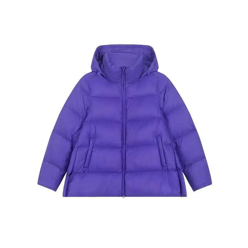 KoHuiJoo Autumn Winter Parkas Jacket Women 2022 New In White Short Coat Stand Collar Hooded Loose Bread Puffer Jacket