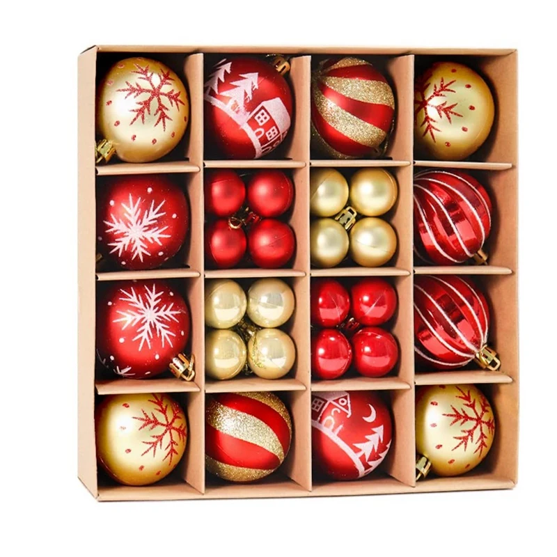 

44 шт., украшения для рождественской елки, 2 размера