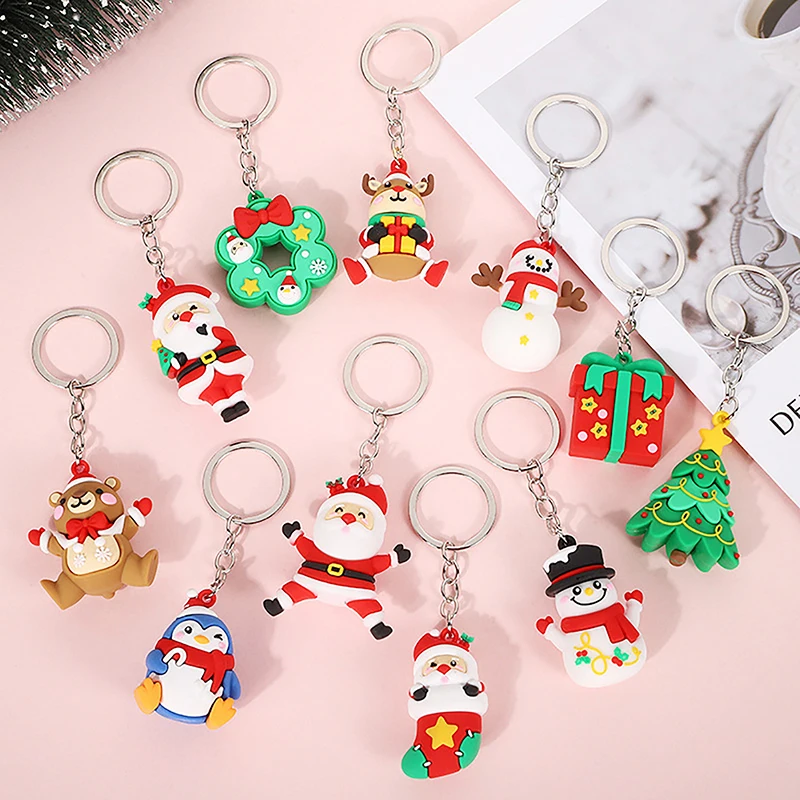 

Christmas Key Chains Cute Santa Claus Elk Key Chains Rings Car Keyring Holder Charm Bag Xmas Gifts