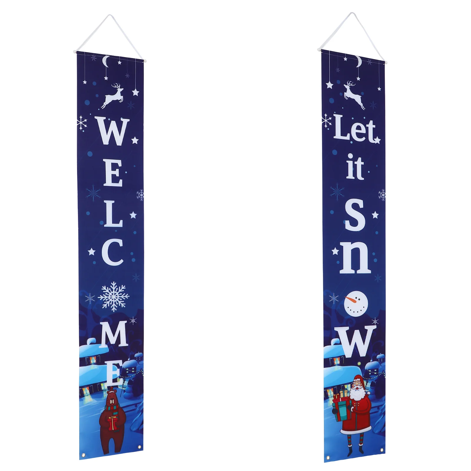 

1 Pair Christmas Couplet Decor Door Banner Decorative Door Curtain Party Decor