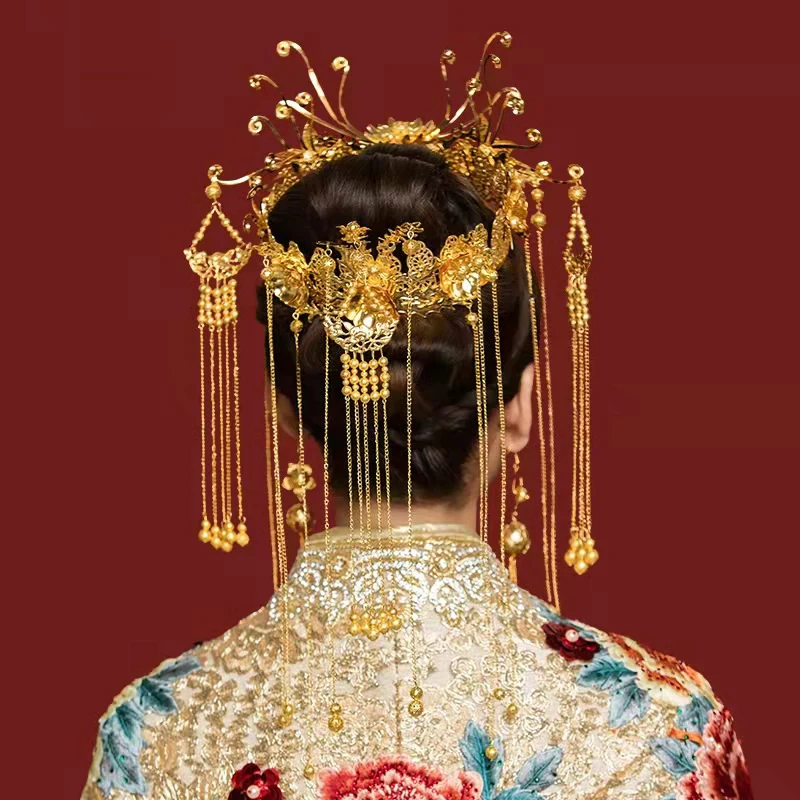 Роскошные золотые короны невесты с Фениксом для женщин свадебная Королевская