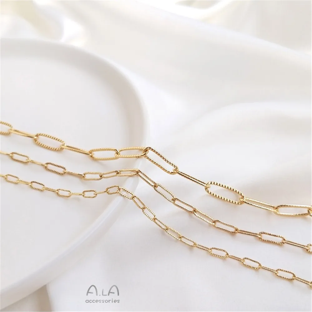 

Plated 14K Gold Filled Leaf loose chain hand chain aircraft hollow willow leaf ear accessories DIY handmade materials