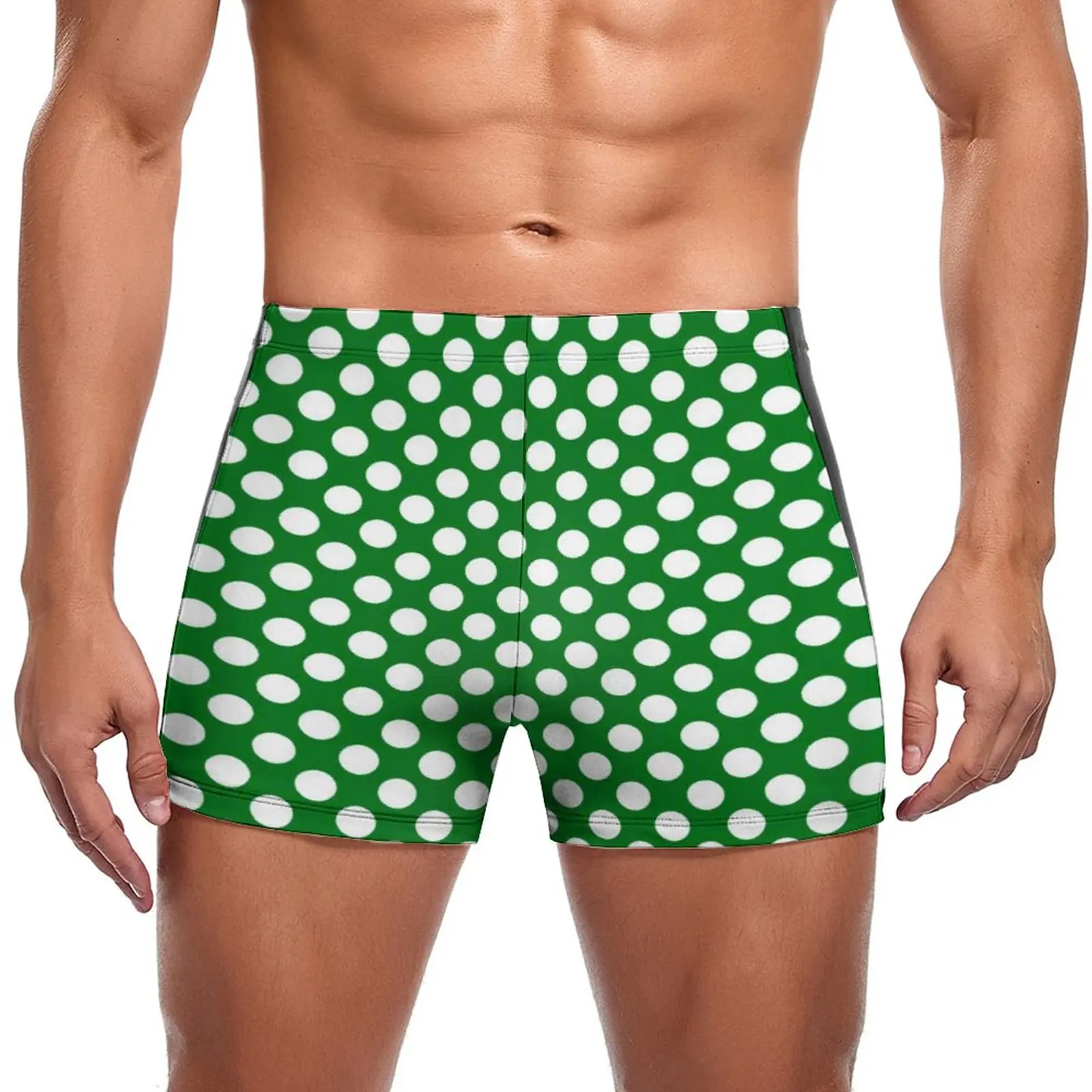 

Polka Dot Patty's Day Print Swimming Trunks St Patrick's Day Holiday Quick Dry Trending Swim Boxers Large Size Training Swimwear