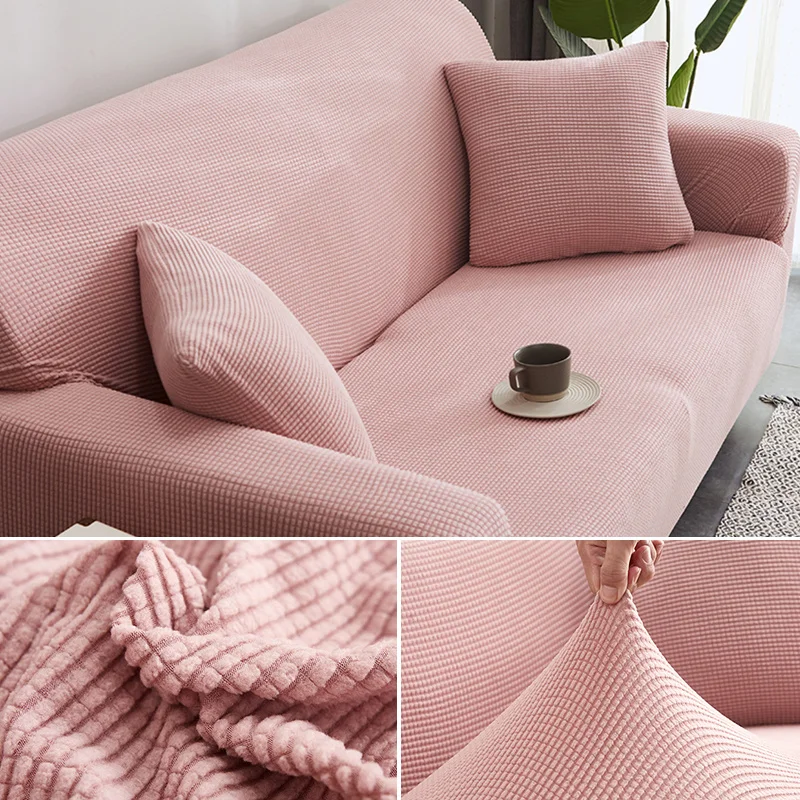 

Home living room Sofa cover simple solid color Chair covers plush thickened cushion cover soft and comfortable protective cover