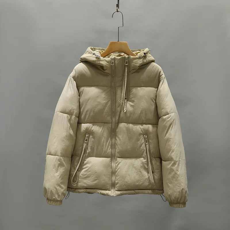 PinkyIsBlack 2023 New Short Cotton Padded Jacket Women Winter Matte Snow Parkas Hooded Thickened Puffer Jacket Women Winter Coat