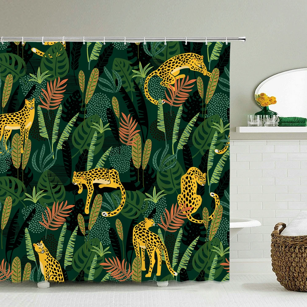 

Birds Plants Bathroom Curtains Waterproof Shower Curtain 3D Printing Bathroom Decoration With Hook European Flowers Bath Screen