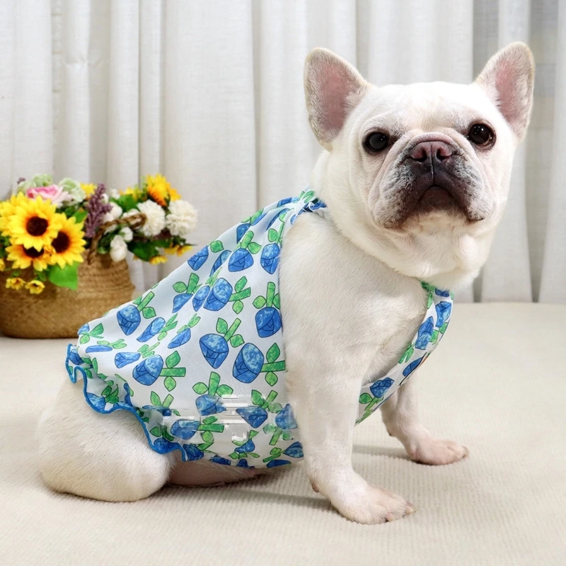 Summer Thin Dog Vest Small Skirt Pug Skirt Bulldog Pug Dog Fat Dog Pet Skirt Puppy Outfits Costume for  French Bulldog Clothes