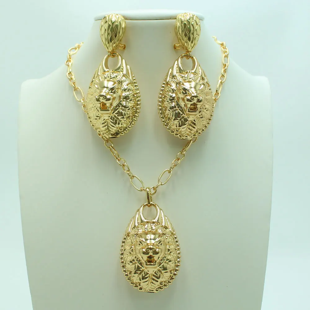 

2022 Trend Gold Dubai Jewelry Sets for Women Bride New Jewelry African Elegant Necklace Earrings Sets Wedding Jewellery