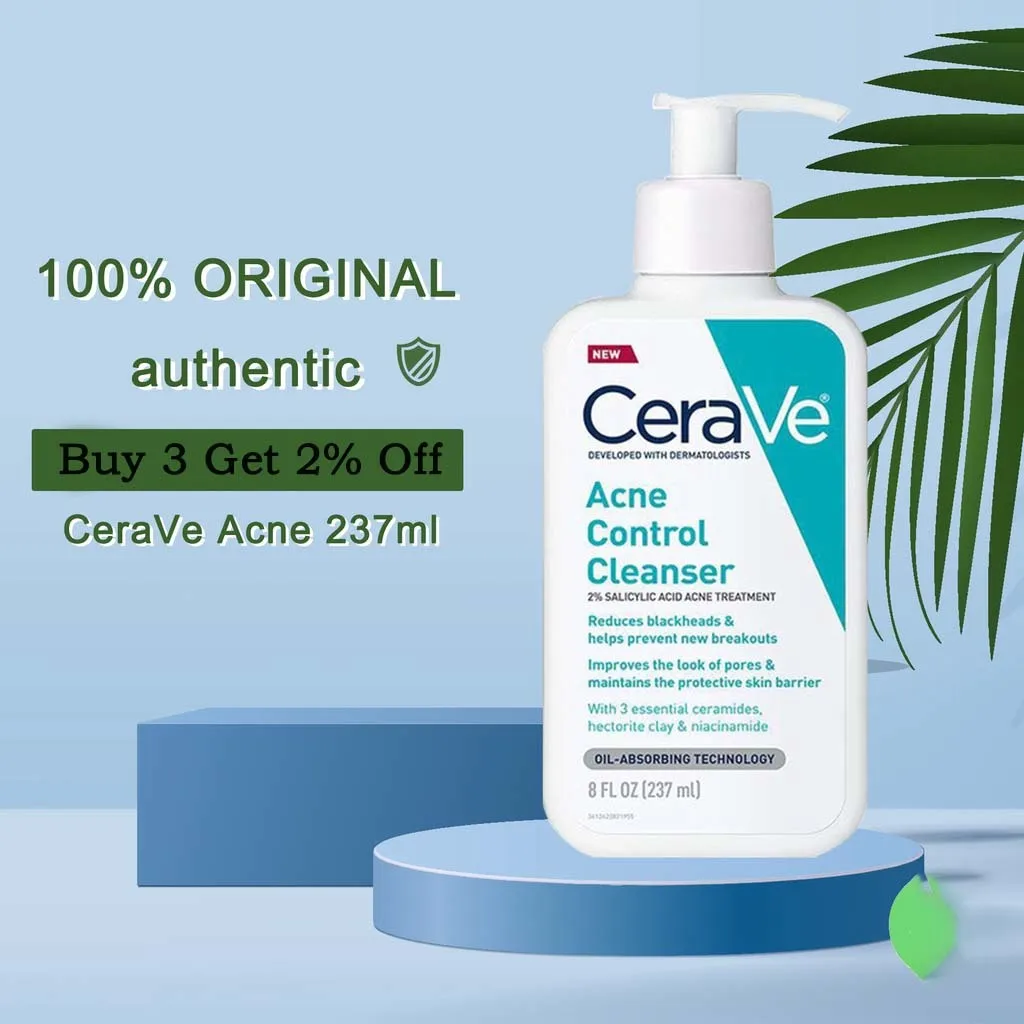 

CeraVe Facial Cleansing For Acne Treatment 2% Salicylic Acid Cleanser Purifying Clay For Removing Foaming Pores In Oily Skin