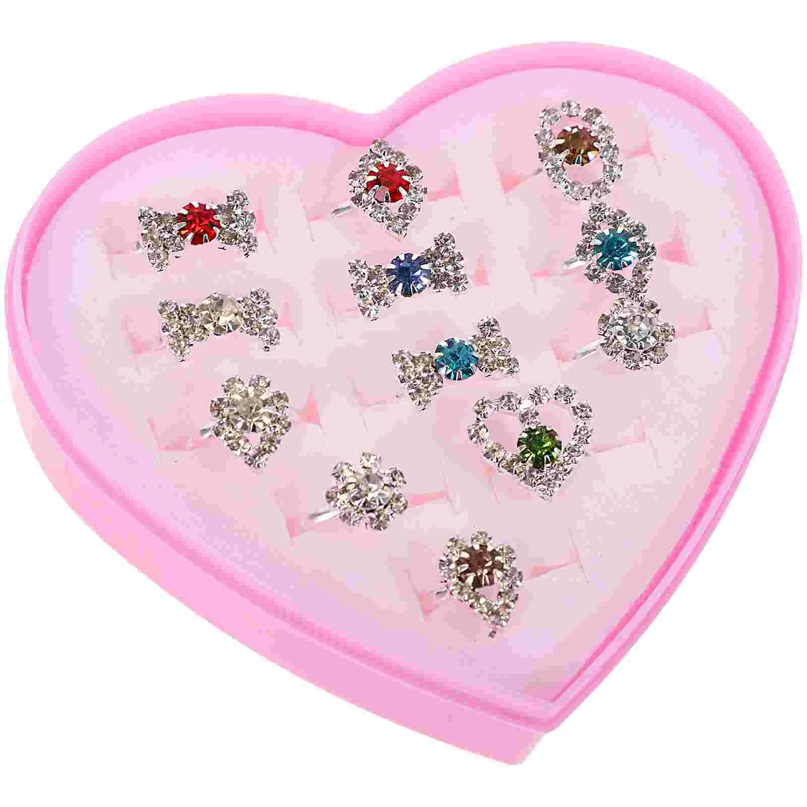 

1 Set Crystal Rings Costume Accessories Gemstone Rings Children Jewelry Toys