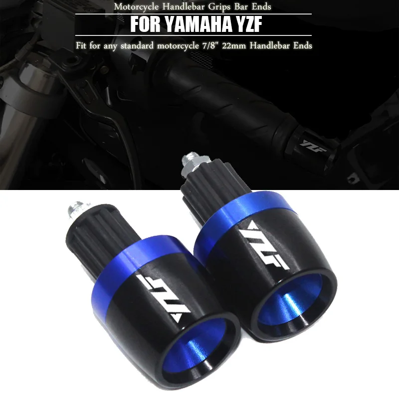 CNC Motorcycle accessories 22MM Handlebar Grips Handle Bar Cap End Plugs For Yamaha YZF R3 R25 R6 R15 R1 R125 2019 2020 2021