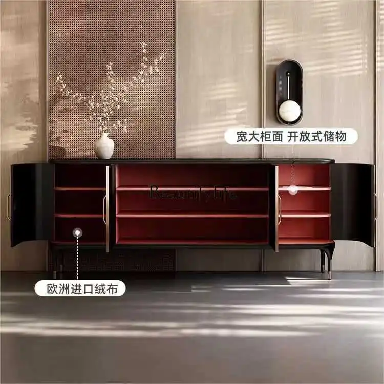 Входной шкаф во французском ретро-стиле из массива дерева ротанговый обеденный