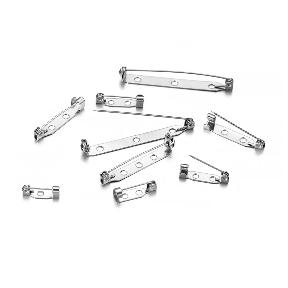 

20pcs 14-45mm Stainless Steel Brooch Clip Pins Safety Brooch Settings Blank For DIY Jewelry Making Supplies